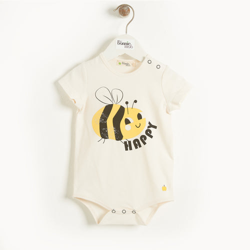 Bee Happy Baby Bodysuit, Organic Cotton, The Bonnie Mob