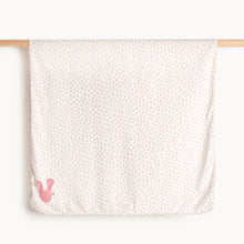 Load image into Gallery viewer, Pink Baby Blanket with Bunnies , Organic Cotton
