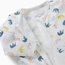 Load image into Gallery viewer, MORI Elephant Zip-Up Sleepsuit
